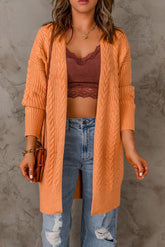 Cable-Knit Open Front Sweater Cardigan - Shah S. Sahota